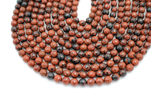 Mahogany Obsidian Gemstone Beads, 8mm, Faceted